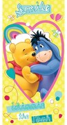 Prosop pentru copii galben din bumbac 70x140 cm Winnie the Pooh "Smile" – Jerry Fabrics