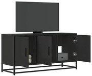 vidaXL Dulap TV negru, 100x35x50 cm lemn prelucrat și metal