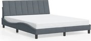 vidaXL Cadru de pat fără saltea, Hanko, gri închis, 160x200 cm, catifea