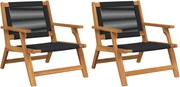 vidaXL Mobilier de grădină 2 pcs Negru 67 x 76 x 73 cm