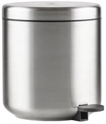 Coș de gunoi argintiu mat cu pedală din oțel inoxidabil 4 l Ume – Zone