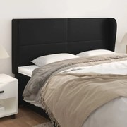 vidaXL Tăblie de pat cu aripioare, negru, 203x23x118/128 cm, piele eco