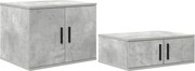 vidaXL Dulap de depozitare 2 pcs Gri din beton 127 x 41 x 40 cm