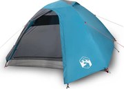 vidaXL Cort de camping cupolă pentru 4 persoane, albastru, impermeabil