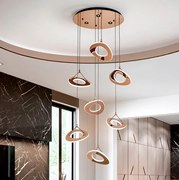 Lustra cu 7 Pendule LED auriu roze Mirena