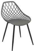 Scaun Bucatarie/Dining Silmo Polipropilena Gri, Picioare Metalice