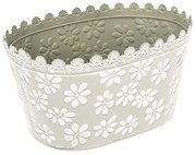 Ghiveci din metal Dakls Daisy, înălțime 14,5 cm, verde