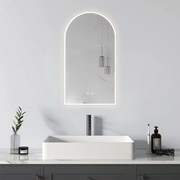 Oglindă baie, Multifuncțională, Iluminare LED Touch, Intensitate reglabila, Sistem Dezaburire, 45x80 cm