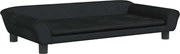 vidaXL Pat de câini, negru, 100x50x21 cm, catifea