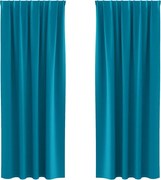 vidaXL Perdele Opaque cu Inel 2 pcs Turcoaz 225 x 140 cm Poliester