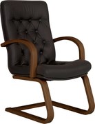 Scaun de conferinta CHEF LUX EXTRA CF, Negru piele naturala