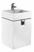 Dulap baza pentru lavoar suspendat Kolo Twins 50 cm, 1 usa, alb lucios