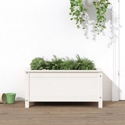 vidaXL Jardinieră de grădină, alb, 82,5x40x39 cm, lemn masiv de pin