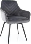 Scaun SERVIO, gri - Bluvel 14, stofa catifelata/metal, 55x58x88 cm