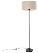 Lampa de podea neagra cu abajur maro deschis 50 cm - Simplo