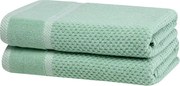Set de 2 prosoape de baie din frotir MODENA verde 70 x 140 cm