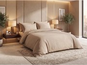 Lenjerie de pat din crep DENYX BLEND maro deschis, fermoar Dimensiune lenjerie de pat: 70 x 90 cm | 140 x 220 cm