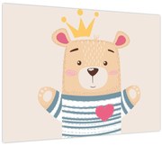 Tablou - Teddy ursuleț cu coroană (70x50 cm)
