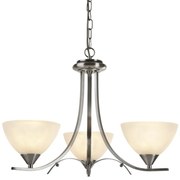 Candelabru cu 3 brate design clasic Belle argintiu/alabastru