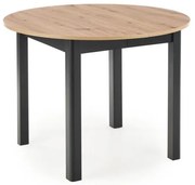 Masă de dining CALMIO, stejar artisan/negru