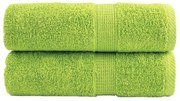 vidaXL Prosoape de baie premium SOLUND, 2 buc., verde măr, 30x30 cm, 600 g/m²
