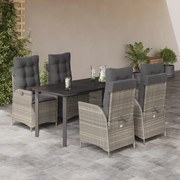vidaXL Set mobilier de grădină cu perne, 5 piese gri deschis poliratan