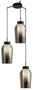 Lustra cu 3 pendule design modern Nora negru/ marmura neagra