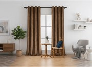 Draperie opaca DREAM VELVET 140x230 cm, maro scortisoara Agatat: Inele metalice