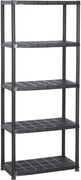 vidaXL Raft de depozitare cu 5 polițe, negru, 71x38x170 cm, plastic