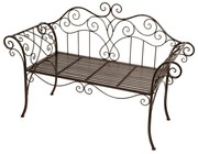 Bancă de grădină neagră/maro închis din metal Selene – Garden Pleasure