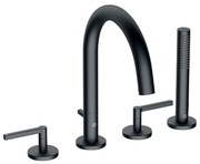 Baterie cada - dus Kludi Nova Fonte Puristic cu 4 piese negru mat