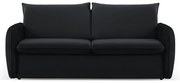 Canapea neagră extensibilă cu tapițerie din catifea 194 cm Vienna – Cosmopolitan Design