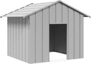 vidaXL Casă pentru câini cu acoperiș 131x101x102 cm oțel galvanizat