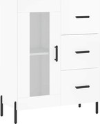 vidaXL Servantă, alb extralucios, 69,5x34x90 cm, lemn compozit