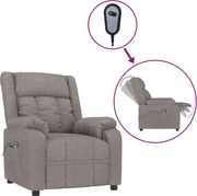 vidaXL Fotoliu rabatabil electric, gri taupe, material textil