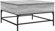 vidaXL Măsuță de cafea gri sonoma 80x80x45 cm lemn prelucrat și metal
