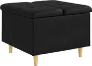 vidaXL Ottomană de depozitare Negru 60 x 60 x 45 cm Piele artificială