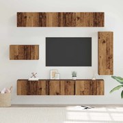vidaXL Set comodă TV 8 pcs Lemn vechi 30.5 x 30 x 90 cm Lemn compozit
