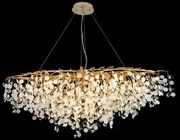 Candelabru Eva Cristal,10 Becuri E14, Auriu