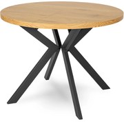 JAKS Masă rotundă pliabilă 100 - 250cm Lukas stejar auriu 2/2