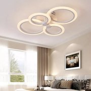 Lustra LED Cu Telecomanda, Elit's Esn K001-Alb 2+2n r, 84w