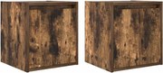 vidaXL Noptiere montate pe perete 2 buc Stejar afumat 38x34x40 cm