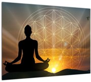 Tablou pe sticlă cu meditație (70x50 cm)