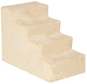 PawHut Scări pentru Câini, Scări cu 4 Trepte pentru Canapea cu Husă din Pluș Lavabilă, 44x60x35 cm, Bej