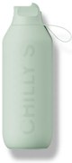 Sticlă termos Chilly's Bottles - verde pal 500ml, colecția Series 2 Flip