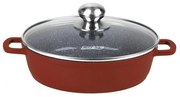 Cratiță din aluminiu cu capac 24x6.5 cm, 2.6L – Cooking by Heinner, Colecția Calabria HR-JLG-J24JCR, design eficient, ușor de curățat