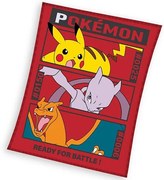 Carbotex Pătură pentru copii Pokémon Pikachu MewToo și Charizard, 110 x 140 cm