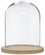 Cupolă din sticlă, Ø 23 cm, pe o bază din lemn