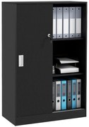HOMCOM Dulap de Birou 3 Rafturi cu Încuietoare și 2 Chei de Securitate 80x40x120 cm Negru | Aosom Romania