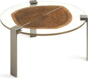 Masuta LUX design Glass-Wood FORESTA H-41cm, brass 7511926.70